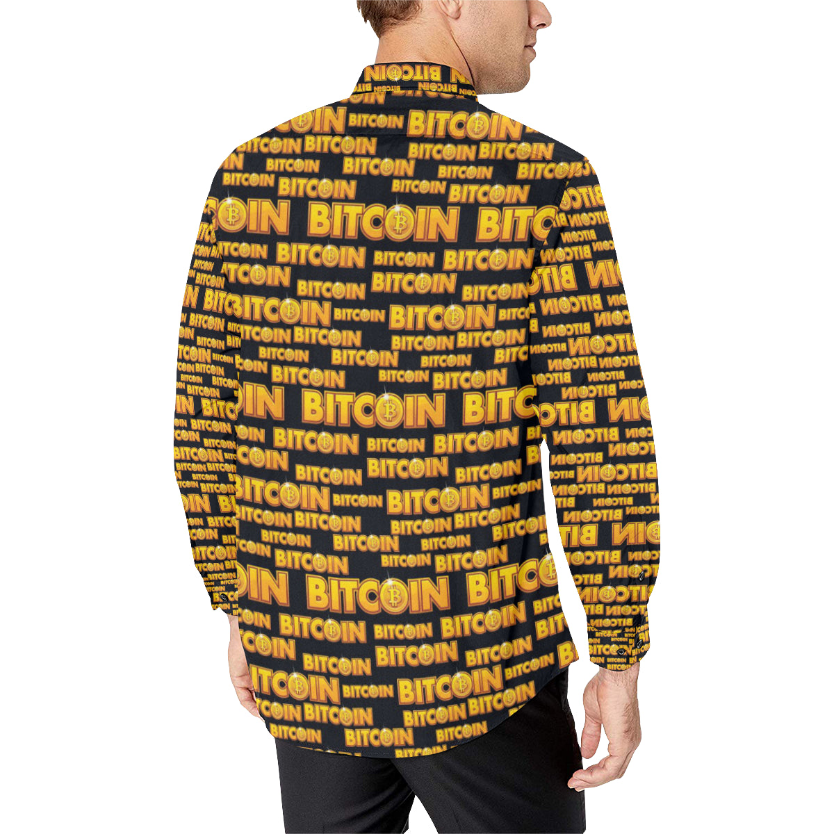 Bitcoin Pattern Print Design DO03 Men's Long Sleeve Shirt