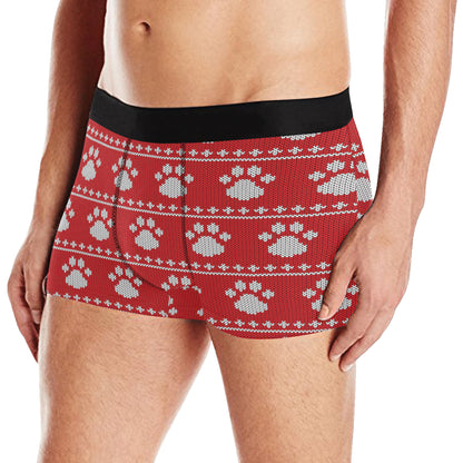 Knit Paw Pattern Print Design 03 Men's Boxer Briefs
