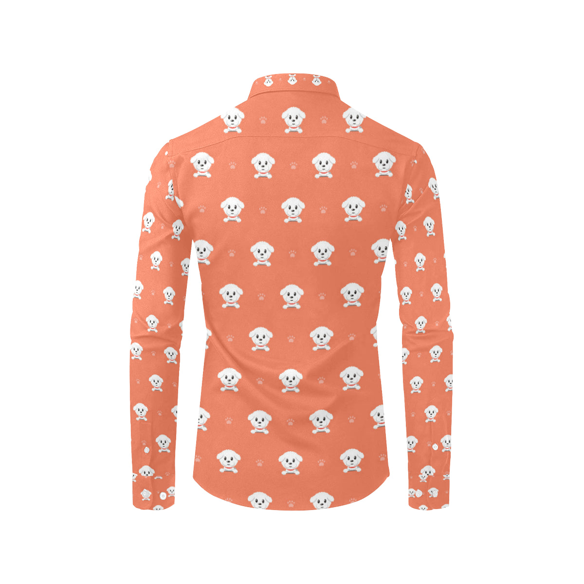 Bichons Frise Pattern Print Design 02 Men's Long Sleeve Shirt