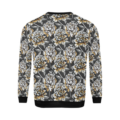 Peony Pattern Print Design PE06 Men Long Sleeve Sweatshirt
