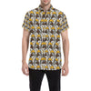 Eagles Head Pattern Men's Short Sleeve Button Up Shirt