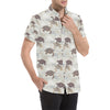 Sea Turtle Pattern Print Design T07 Men's Short Sleeve Button Up Shirt