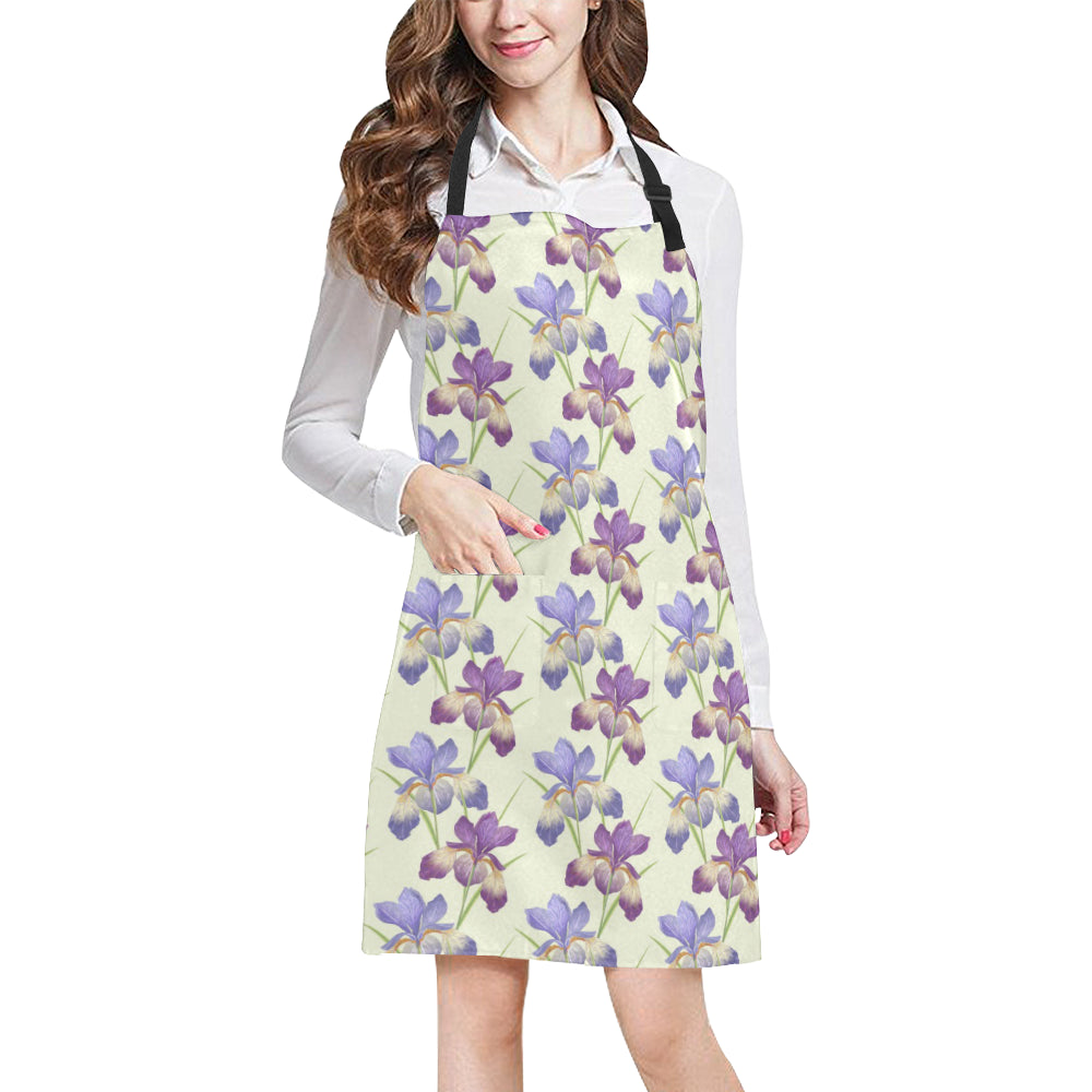 Iris Pattern Print Design IR08 Apron with Pocket