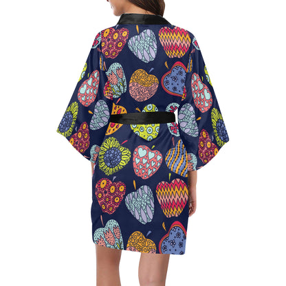 Apple Pattern Print Design AP05 Women's Short Kimono