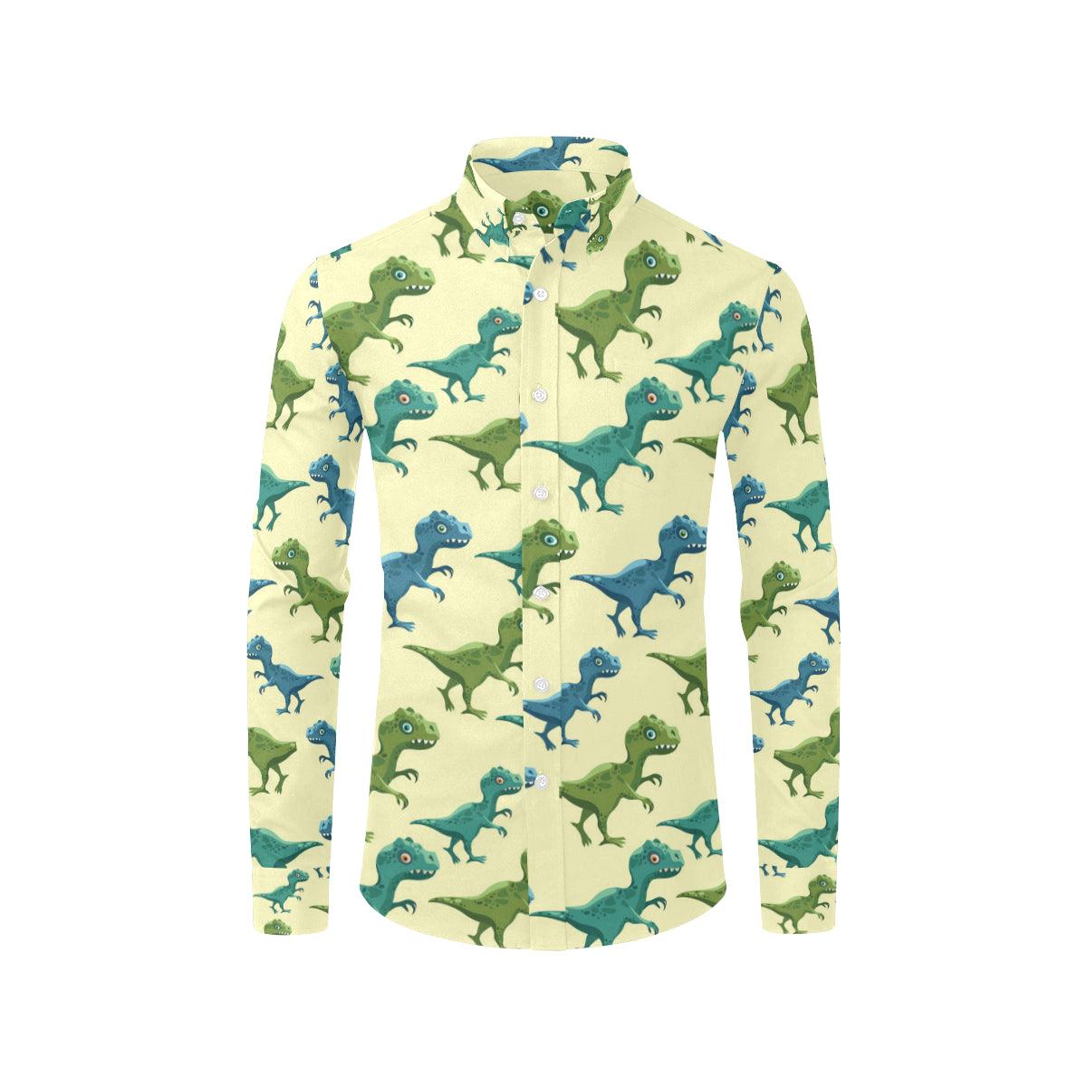 T Rex Pattern Print Design A04 Men's Long Sleeve Shirt