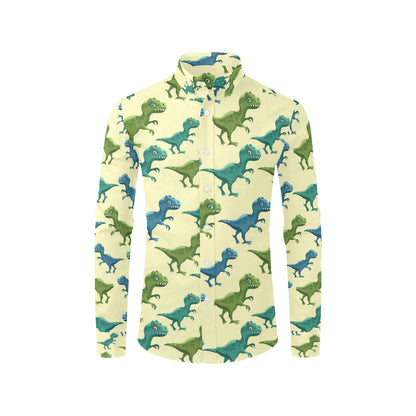 T Rex Pattern Print Design A04 Men's Long Sleeve Shirt