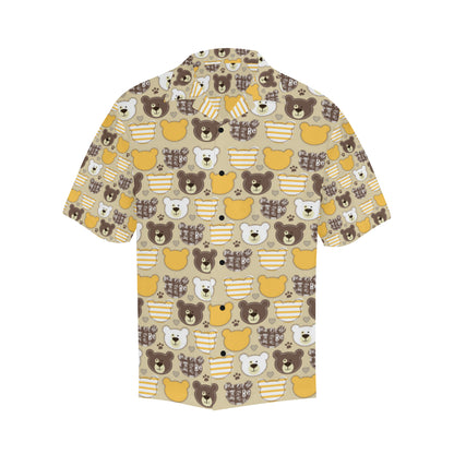 Bear PatchworkPattern Print Design 01 Men's Hawaiian Shirt