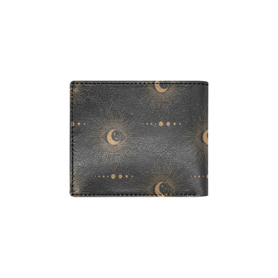 Moon Boho Pattern Print Design 02 Men's ID Card Wallet