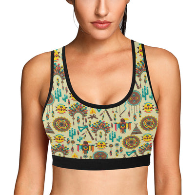 Tribal indians native american aztec Sports Bra