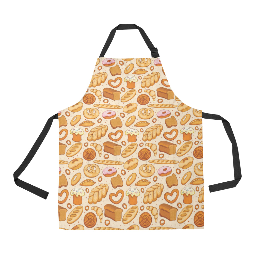 Bread Pattern Print Design 01 Apron with Pocket