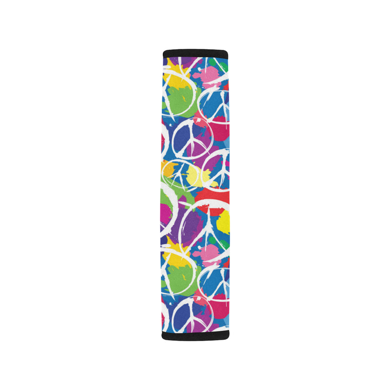 Peace Sign Colorful Pattern Print Design A02 Car Seat Belt Cover