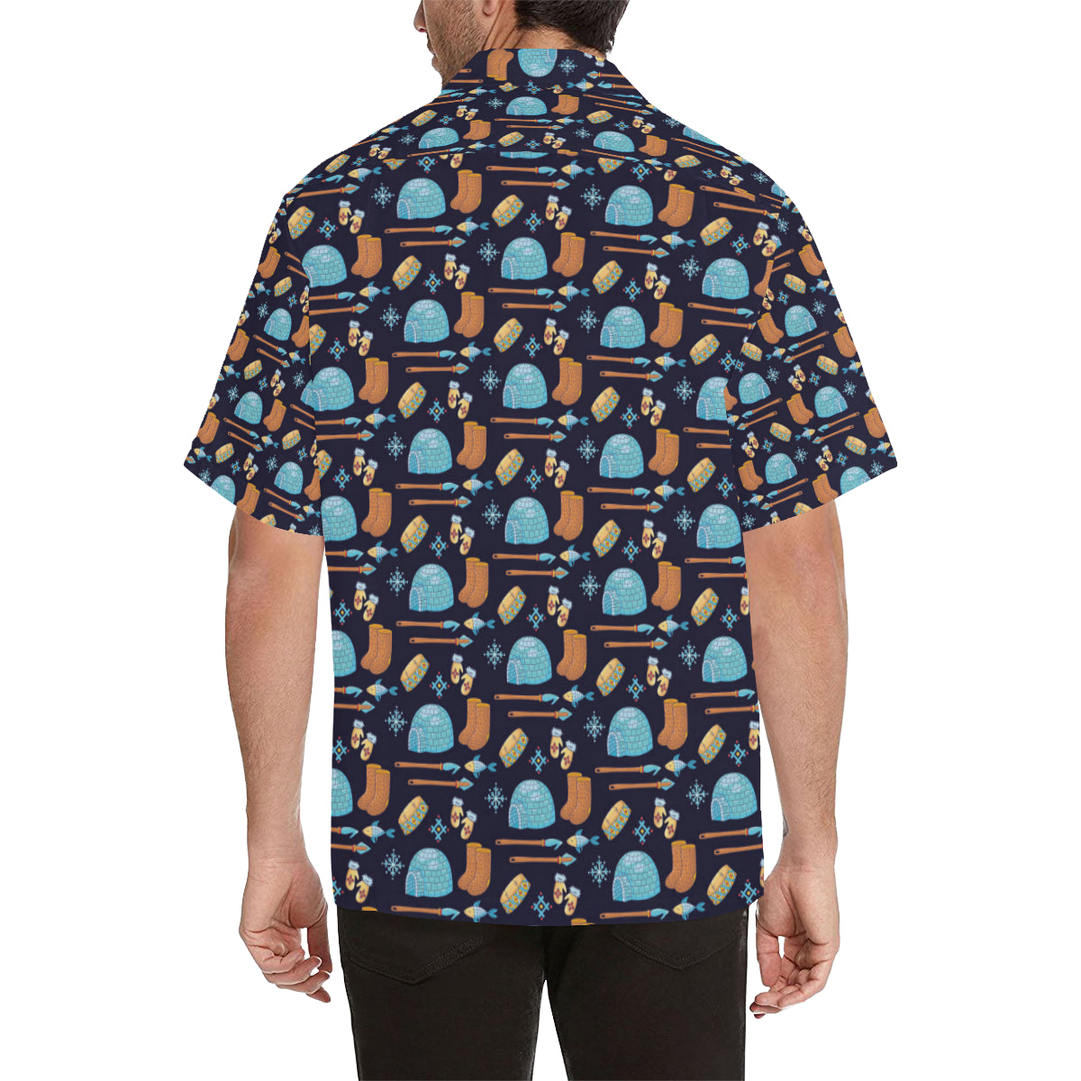 Eskimo Pattern Print Design 02 Men's Hawaiian Shirt