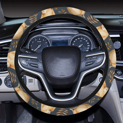 Capybara Pattern Print Design 02 Steering Wheel Cover with Elastic Edge