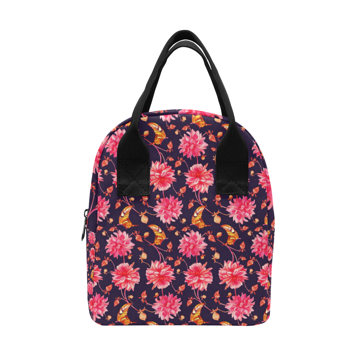 Dahlia Pattern Print Design DH03 Insulated Lunch Bag