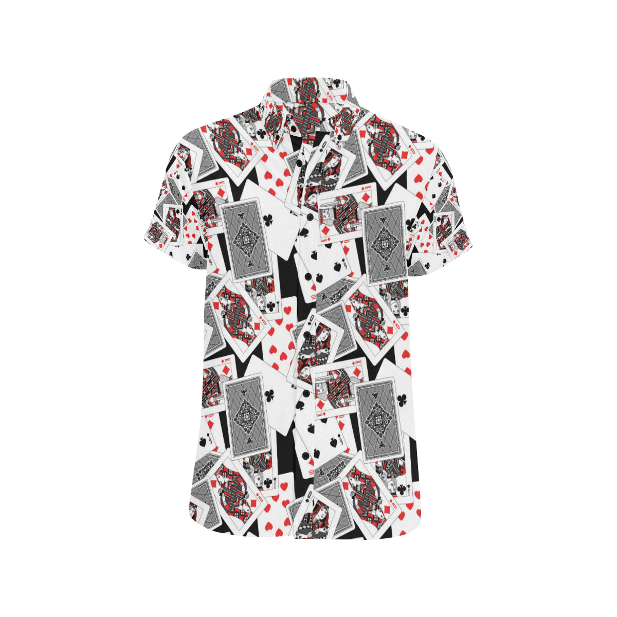 Poker Cards Pattern Print Design A04 Men's Short Sleeve Button Up Shirt