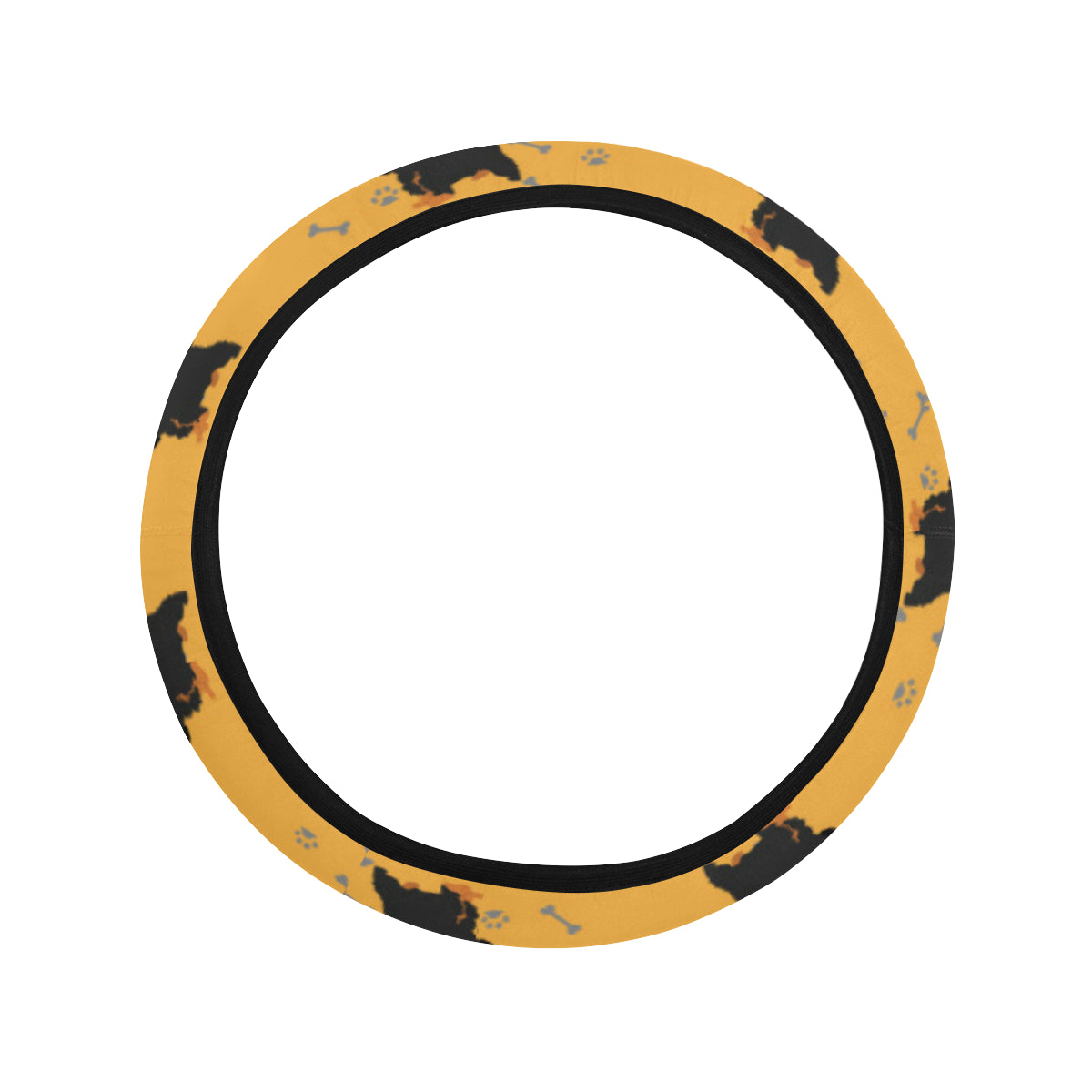 Cocker Pattern Print Design 01 Steering Wheel Cover with Elastic Edge