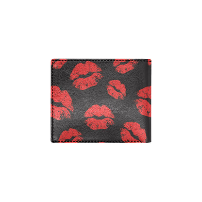 Lip Red Pattern Print Design 02 Men's ID Card Wallet