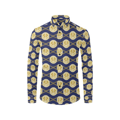 Anchor Luxury Pattern Men's Long Sleeve Shirt