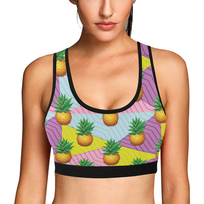 Pineapple Pattern Print Design PP05 Sports Bra