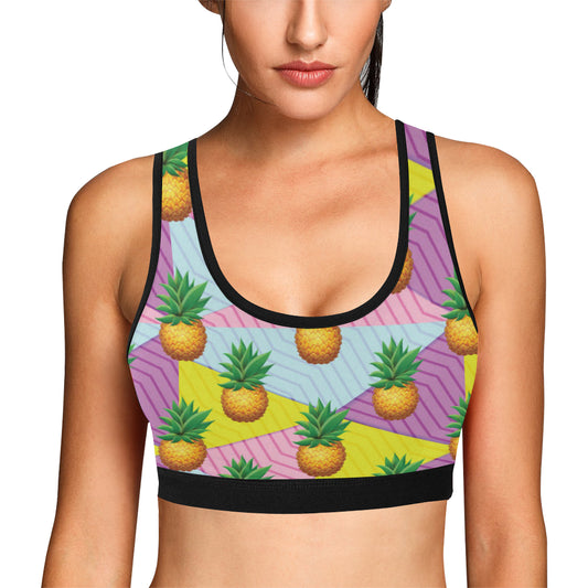 Pineapple Pattern Print Design PP05 Sports Bra