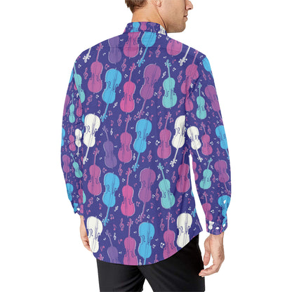 Cello Pattern Print Design 01 Men's Long Sleeve Shirt