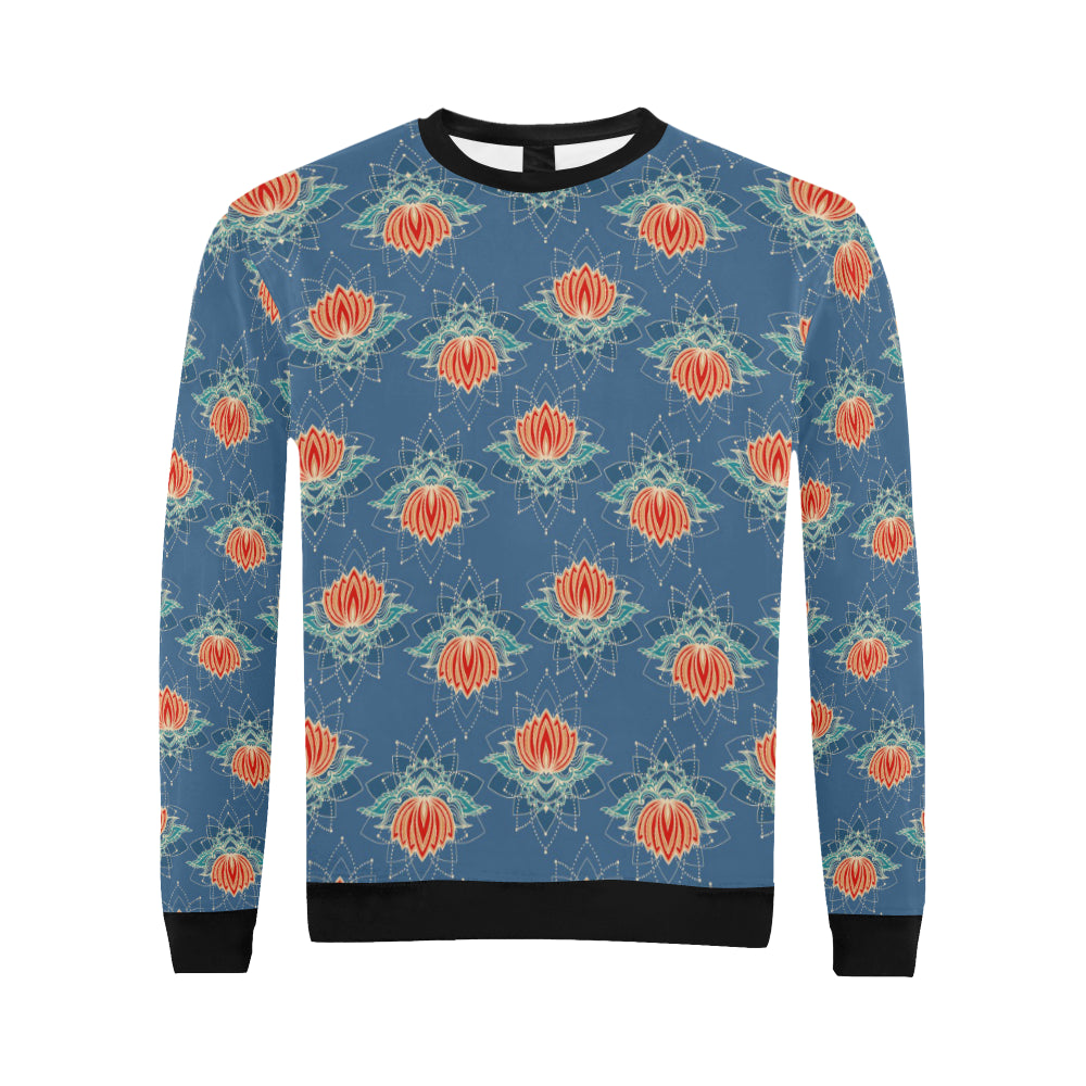 lotus Boho Pattern Print Design LO07 Men Long Sleeve Sweatshirt