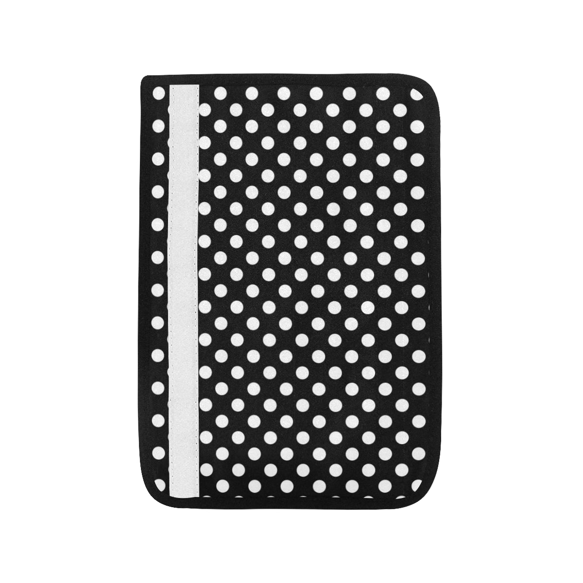 Polka Dot Black White Pattern Print Design 03 Car Seat Belt Cover