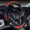 Poinsettia Pattern Print Design POT02 Steering Wheel Cover with Elastic Edge