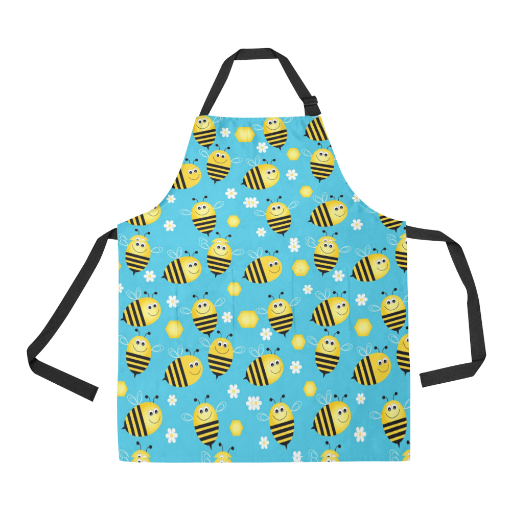 Bee Pattern Print Design BEE06 Apron with Pocket