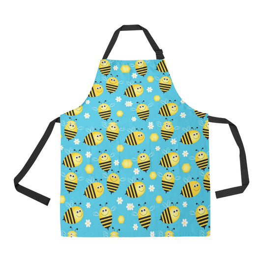 Bee Pattern Print Design BEE06 Apron with Pocket
