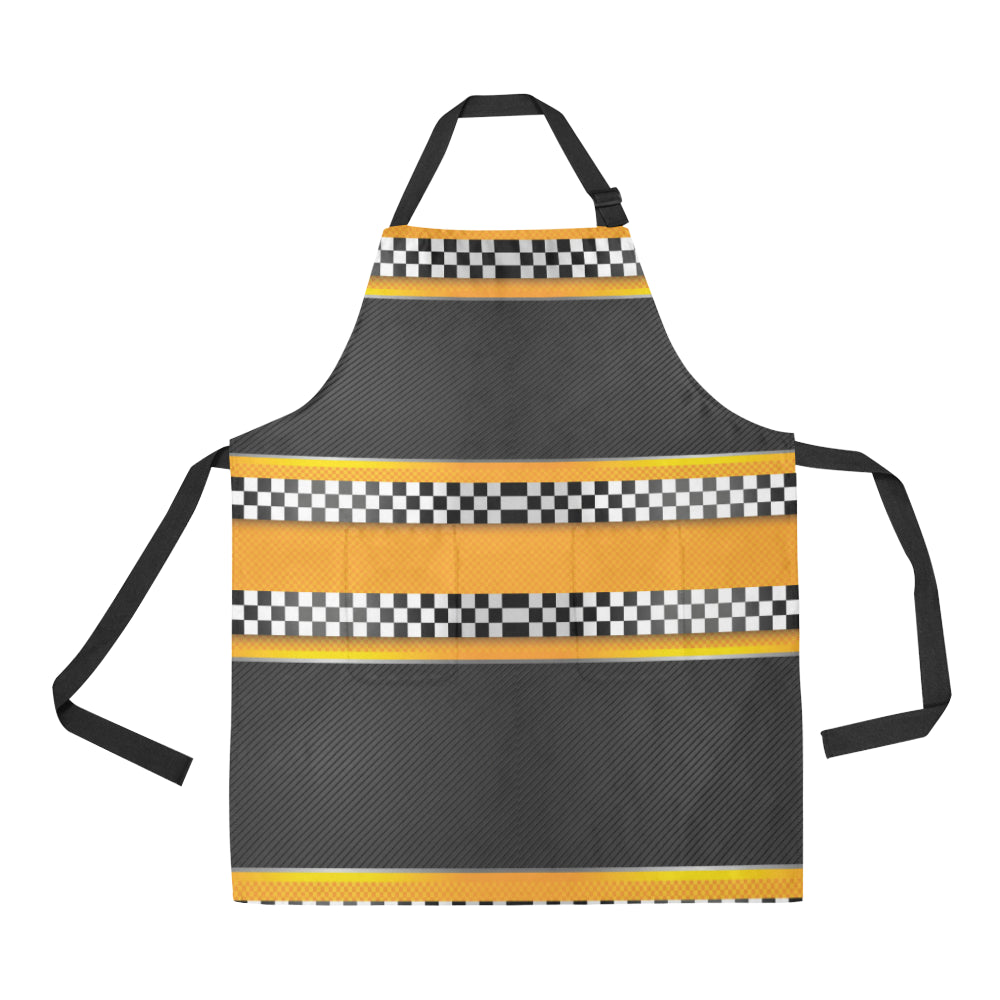 Checkered Pattern Print Design 01 Apron with Pocket