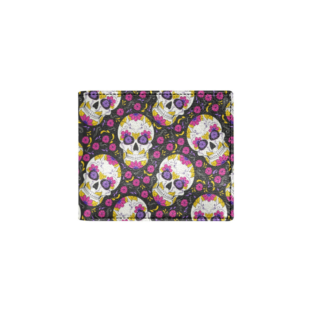 sugar skull Floral Pattern Men's ID Card Wallet