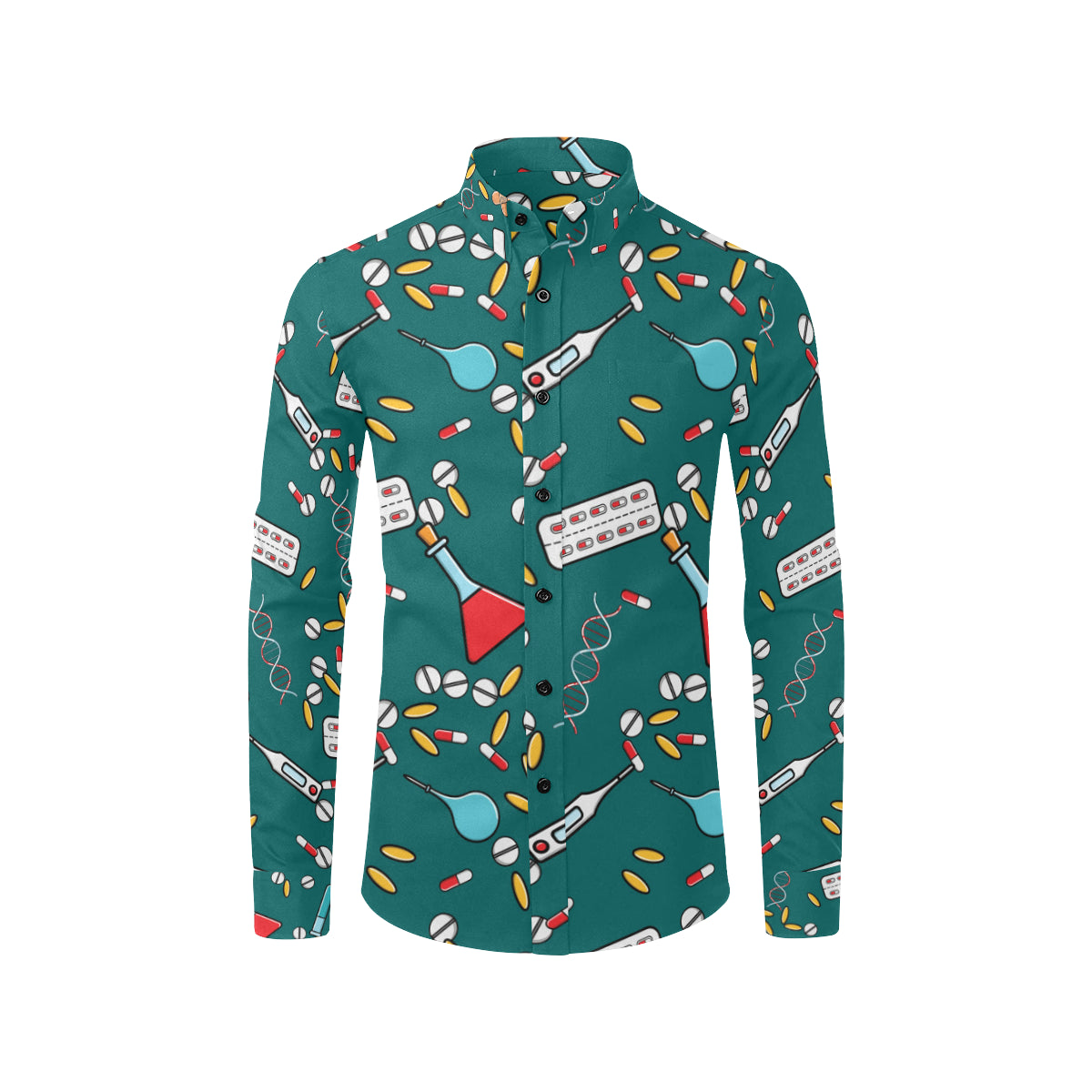 Nurse Pattern Print Design A05 Men's Long Sleeve Shirt
