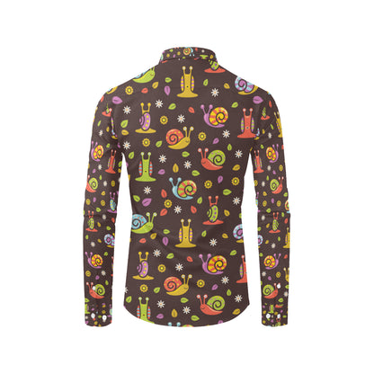 Snail Pattern Print Design 01 Men's Long Sleeve Shirt