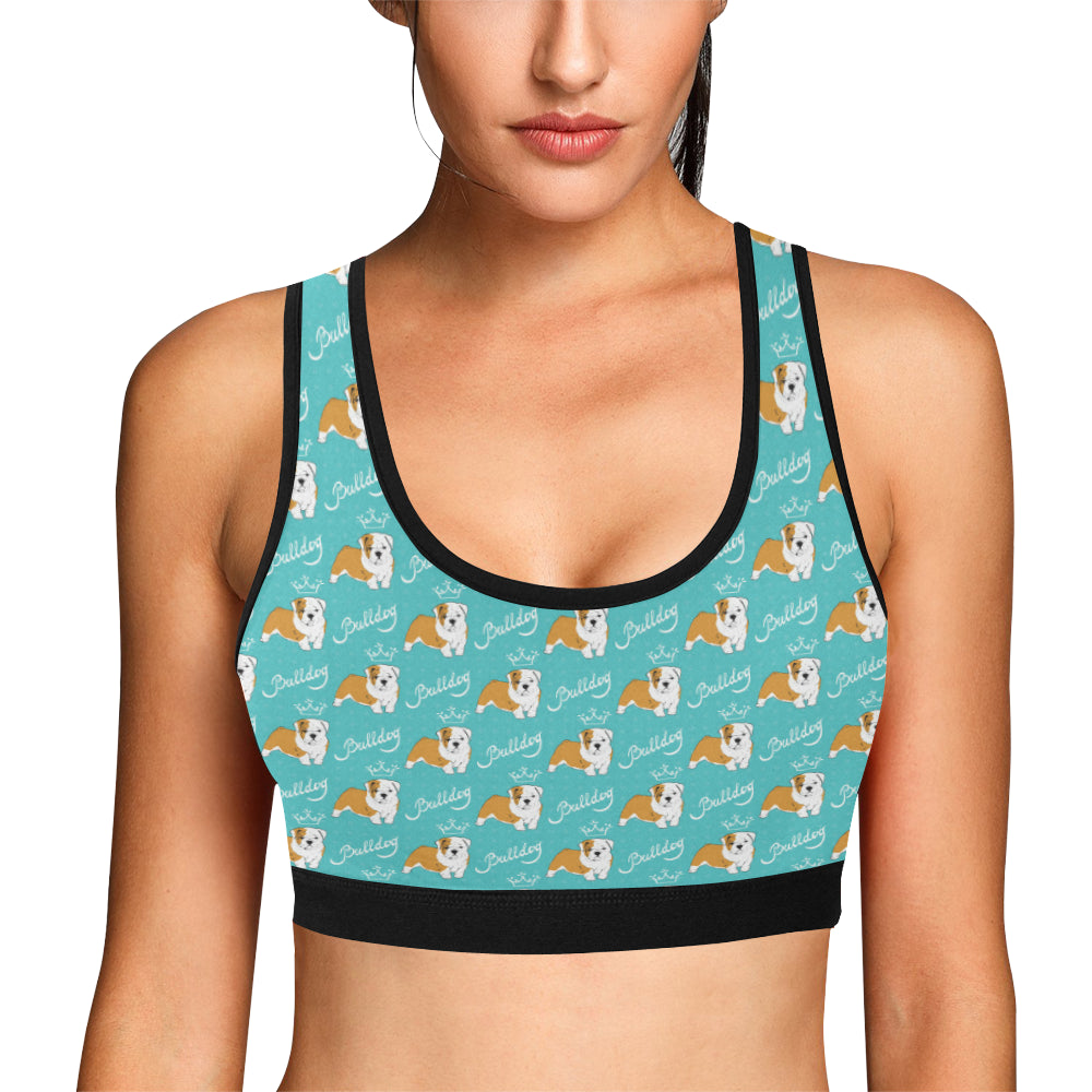 Bulldogs Pattern Print Design 05 Sports Bra
