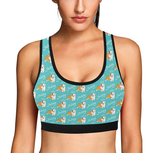 Bulldogs Pattern Print Design 05 Sports Bra