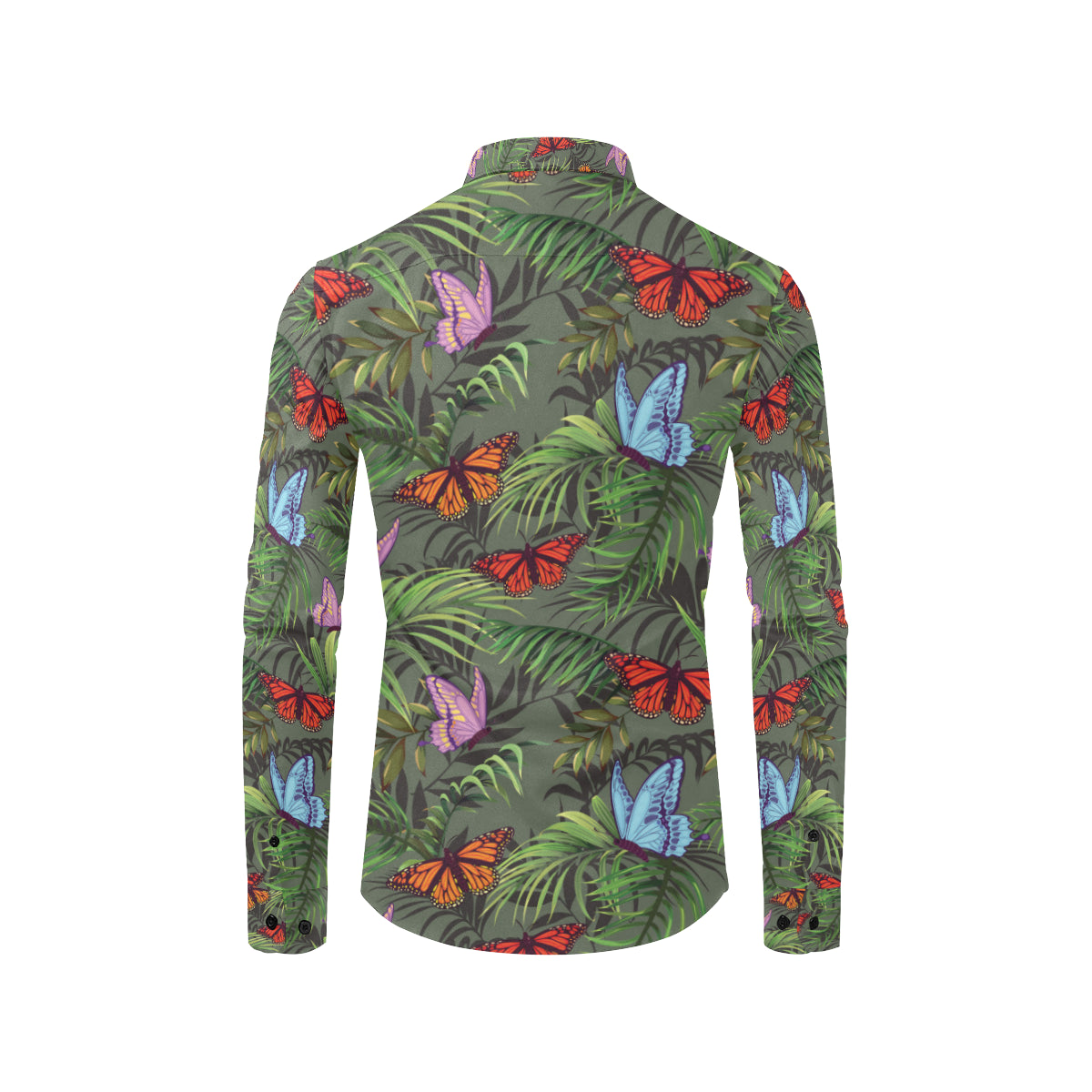 Monarch Butterfly Pattern Print Design 04 Men's Long Sleeve Shirt