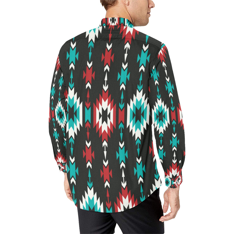 Native Pattern Print Design A08 Men's Long Sleeve Shirt