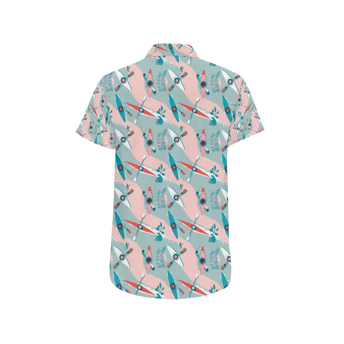 Kayak Pattern Print Design 05 Men's Short Sleeve Button Up Shirt