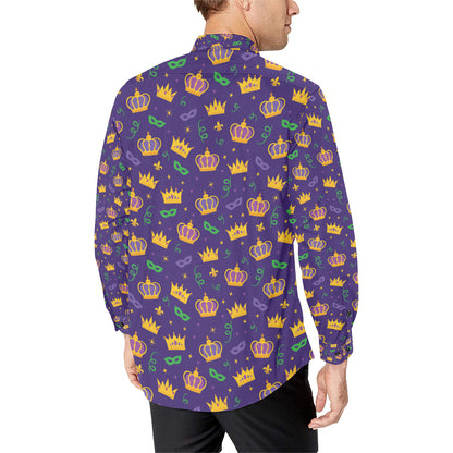 Mardi Gras Pattern Print Design 03 Men's Long Sleeve Shirt