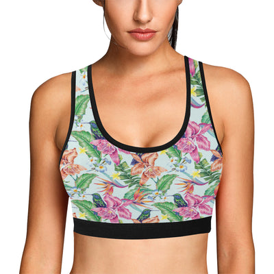 Hummingbird Tropical Pattern Print Design 05 Sports Bra