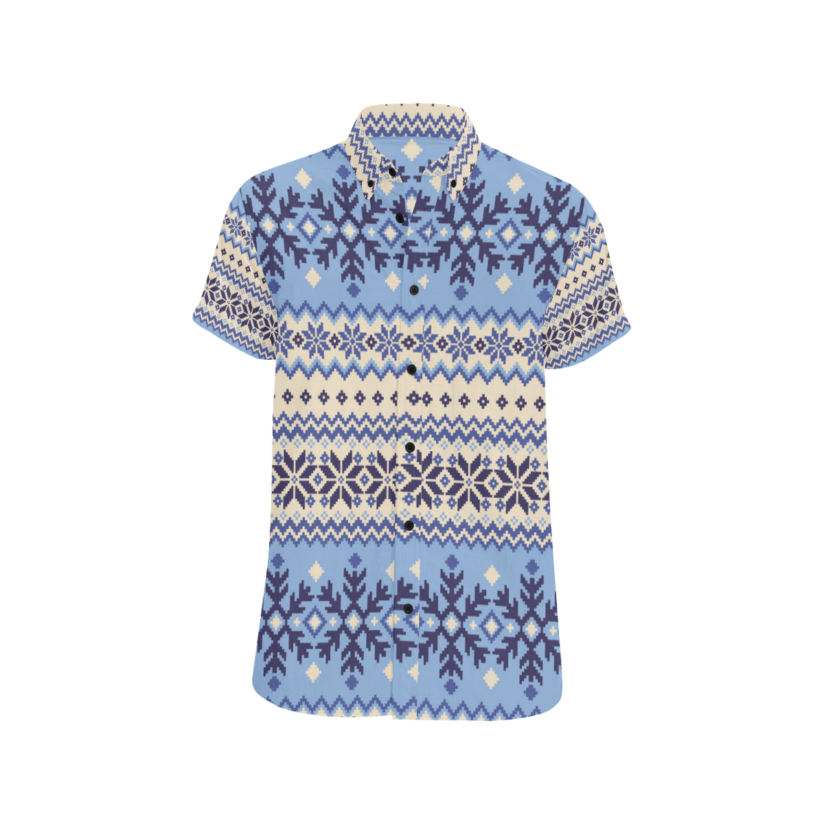 Nordic Pattern Print Design A03 Men's Short Sleeve Button Up Shirt