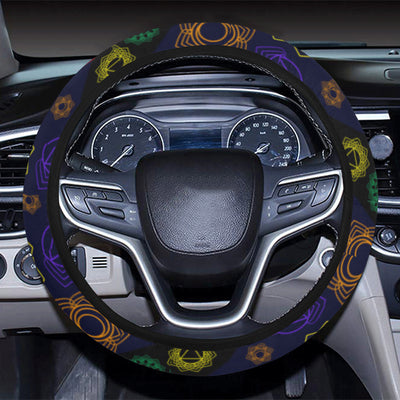 Chakra Colorful Print Pattern Steering Wheel Cover with Elastic Edge