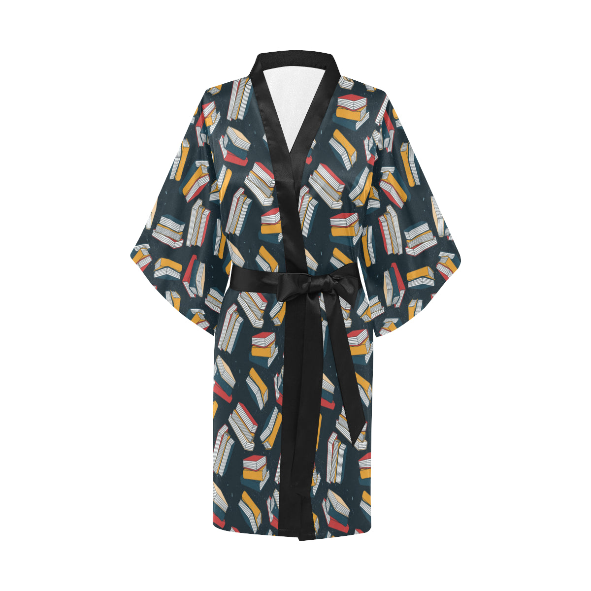 Book Pattern Print Design 07 Women's Short Kimono