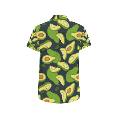 Avocado Pattern Print Design AC013 Men's Short Sleeve Button Up Shirt