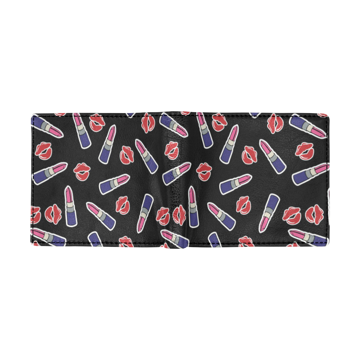 Lipstick Pattern Print Design LT01 Men's ID Card Wallet