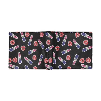 Lipstick Pattern Print Design LT01 Men's ID Card Wallet