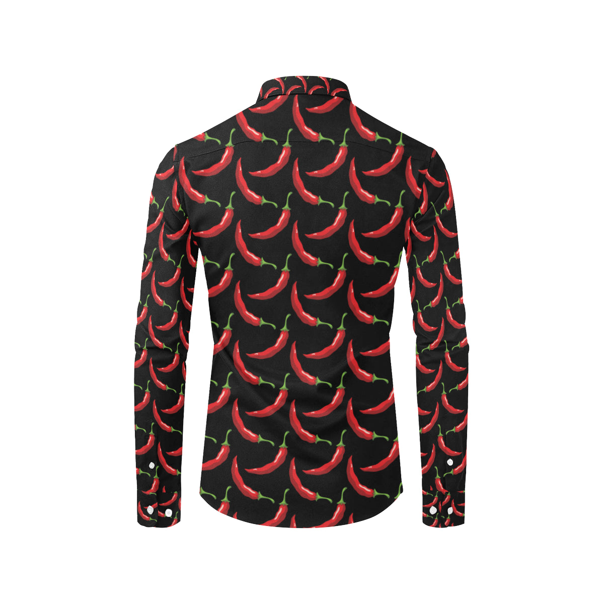 Chilli Pepper Pattern Print Design 01 Men's Long Sleeve Shirt