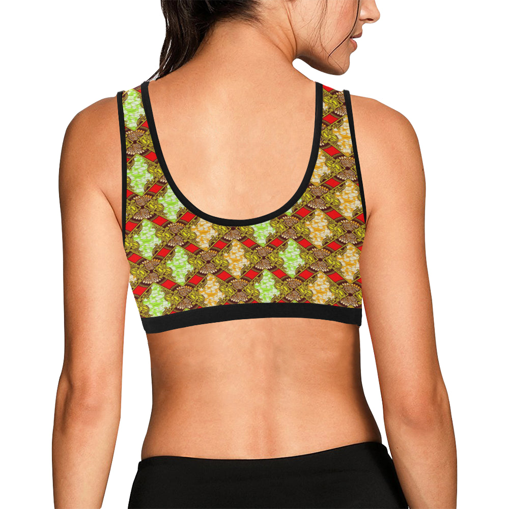African Classic Print Pattern Sports Bra