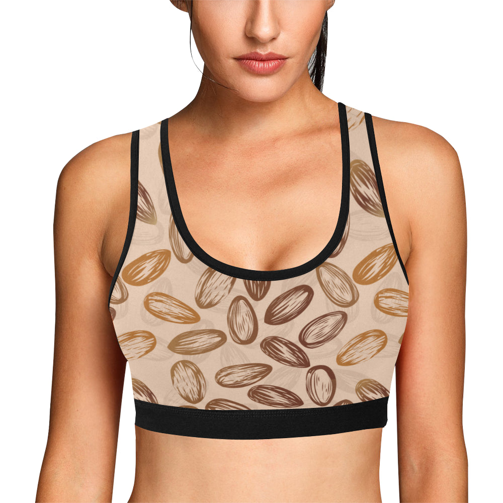 Almond Pattern Print Design 02 Sports Bra